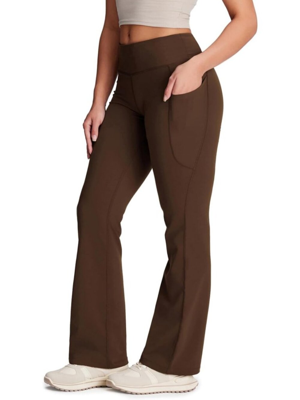 Bootcut Yoga Pants for Women with Side Pockets, 27"-37" Inseams, Comfortable Fit